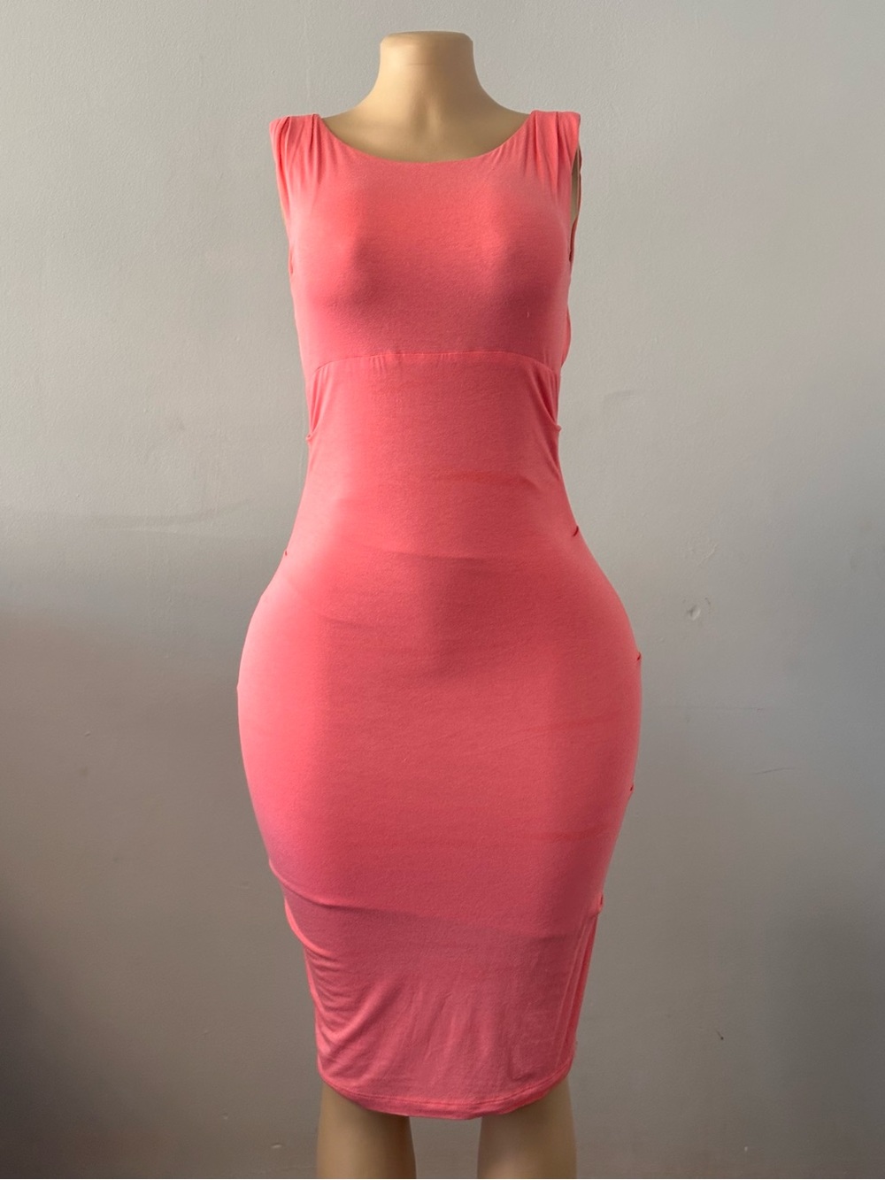 Sleeveless Coral Dress
